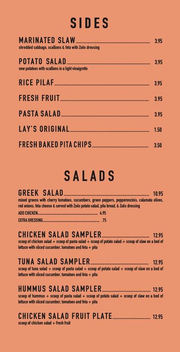 Zoes on sale kitchen delivery
